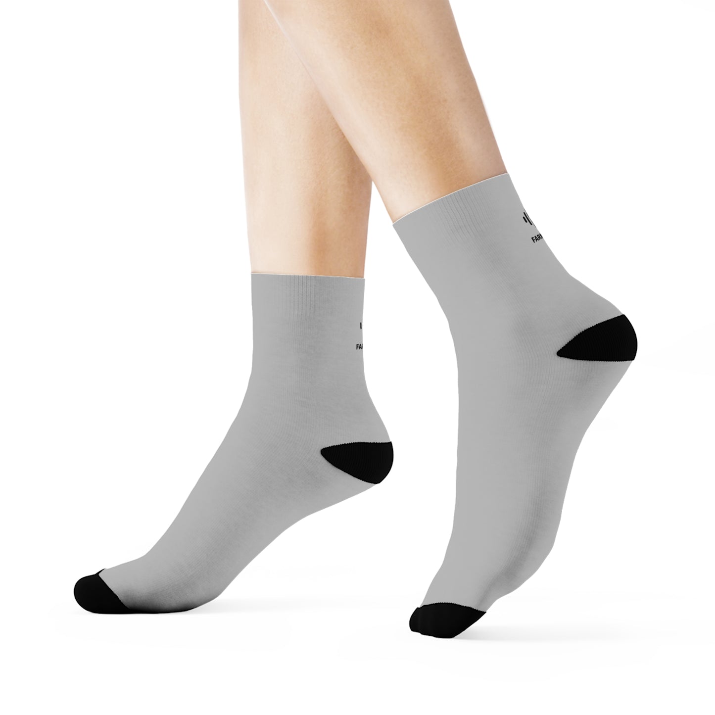 Farmhouse Crew Socks — Gray Cotton Blend Socks with 'FARMHOUSE' Logo