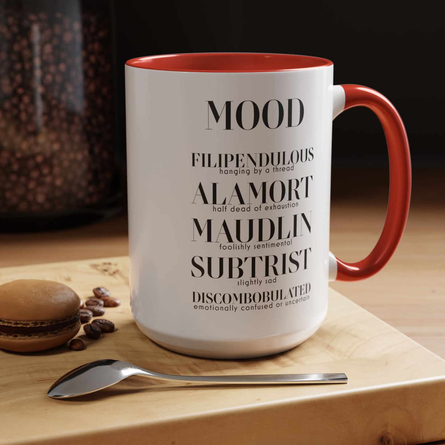 MOOD Coffee Mug, 11oz or 15oz Left Hand