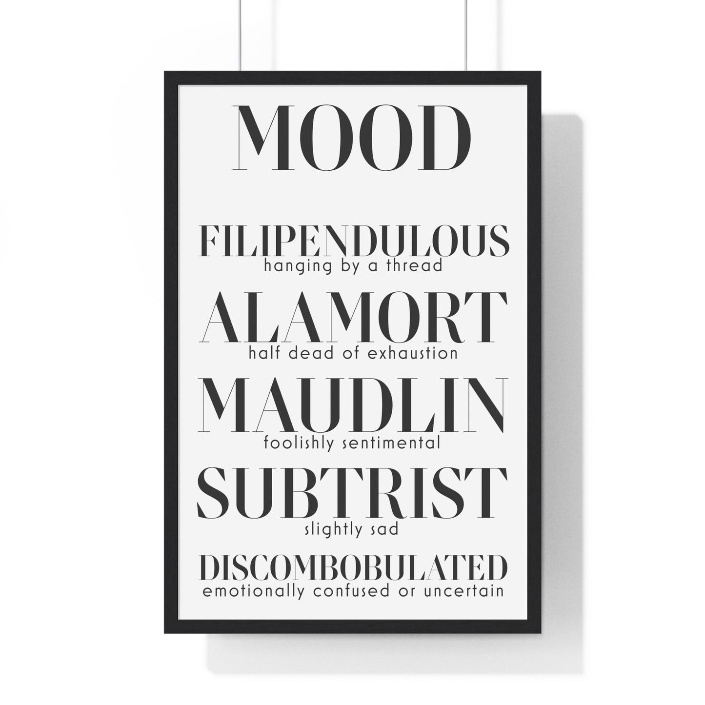 MOOD Vertical Framed Poster