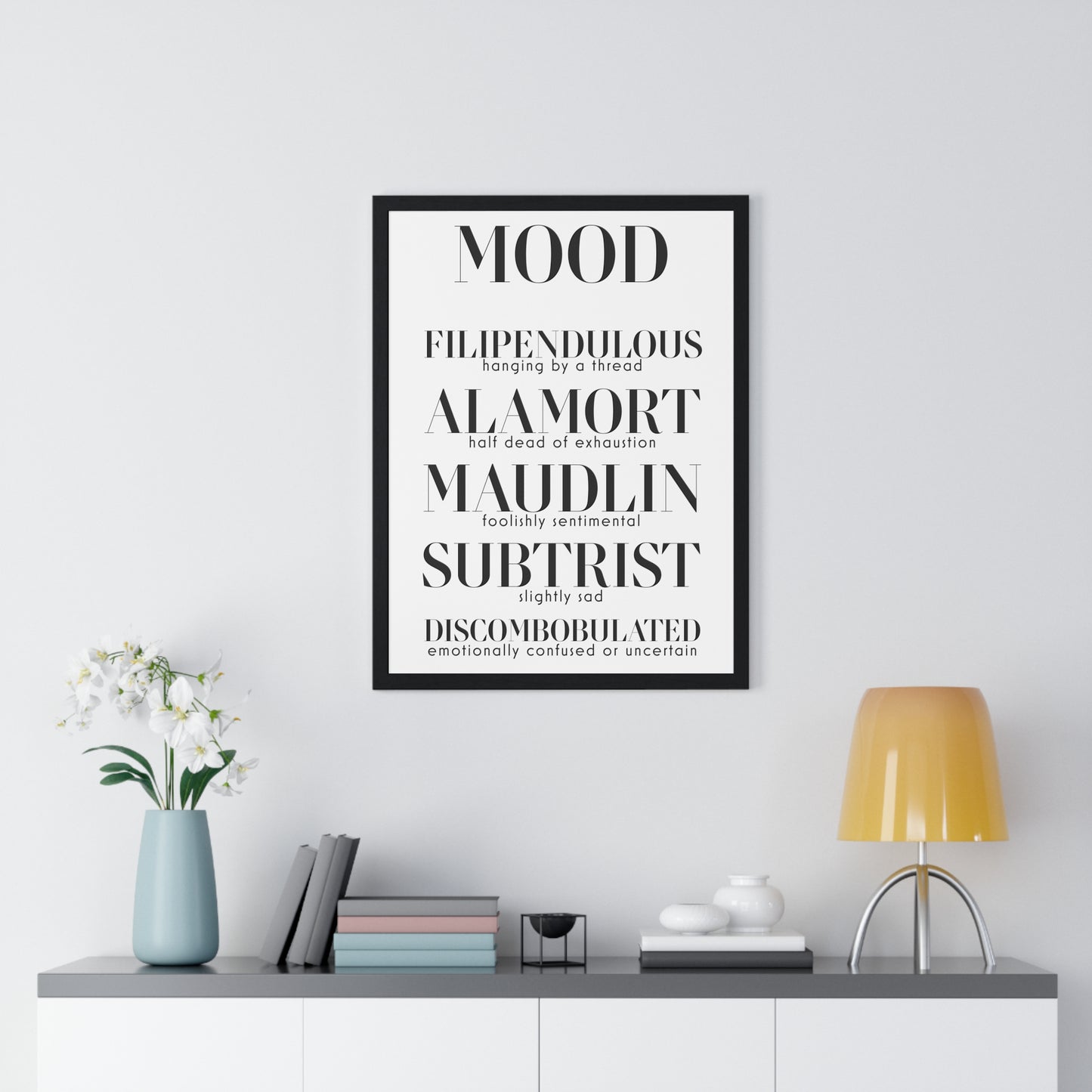 MOOD Vertical Framed Poster