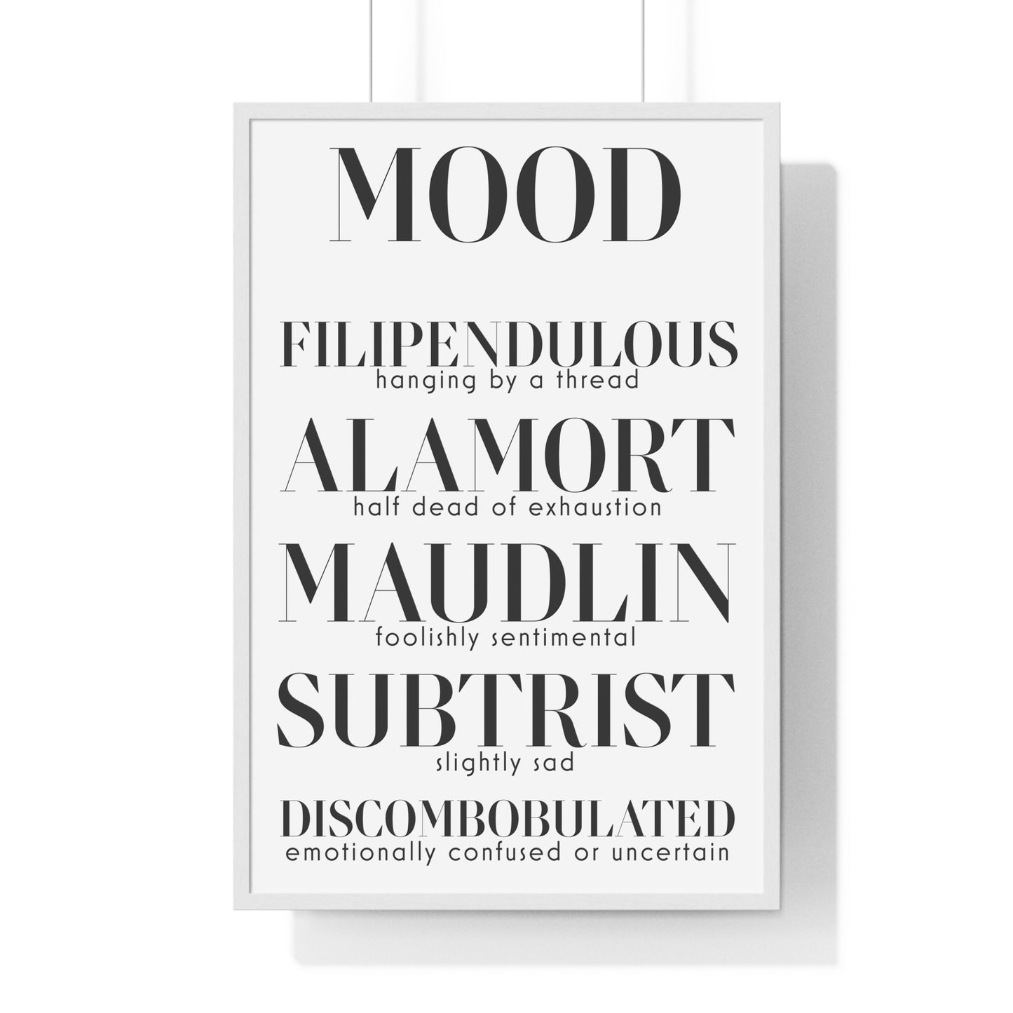 MOOD Vertical Framed Poster