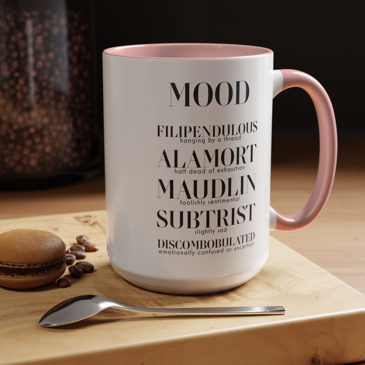 MOOD Coffee Mug, 11oz or 15oz Left Hand