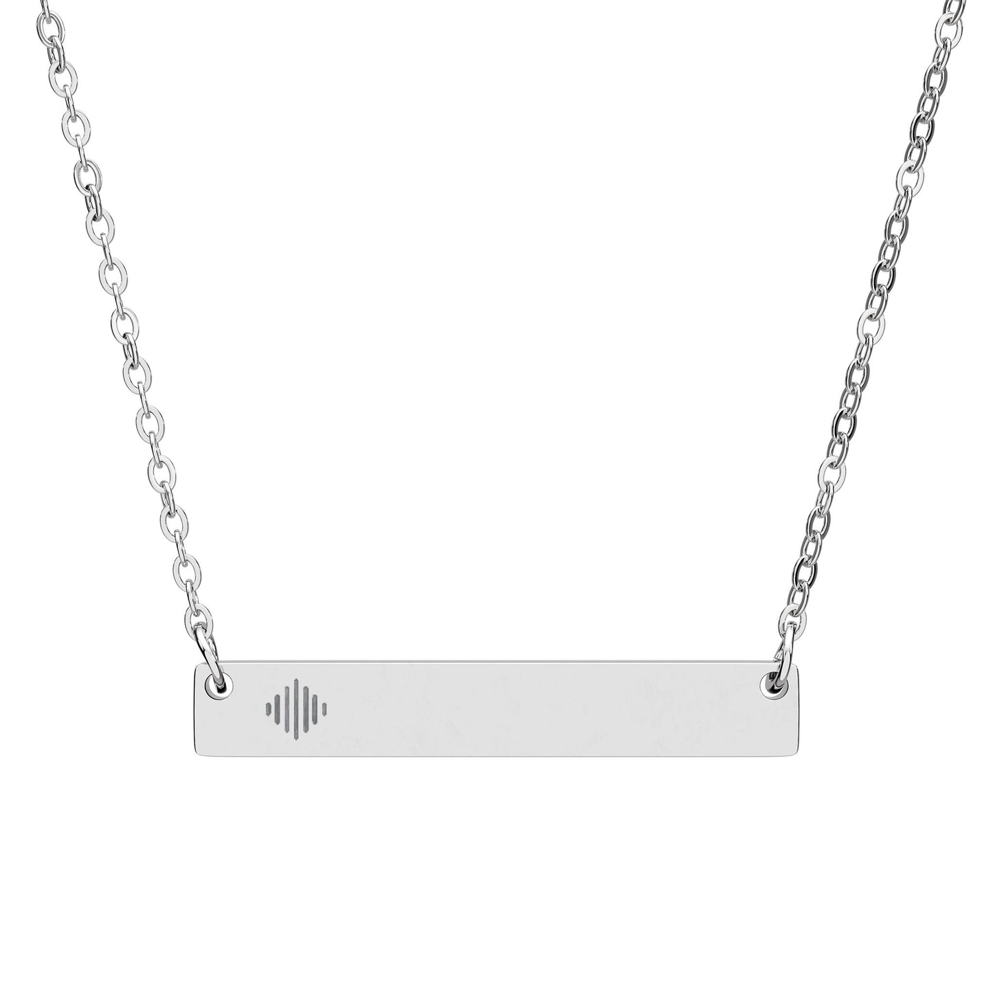 Engravable Horizontal Bar Necklace — Personalized ID Pendant