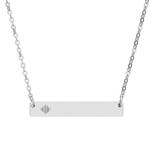 Engravable Horizontal Bar Necklace — Personalized ID Pendant