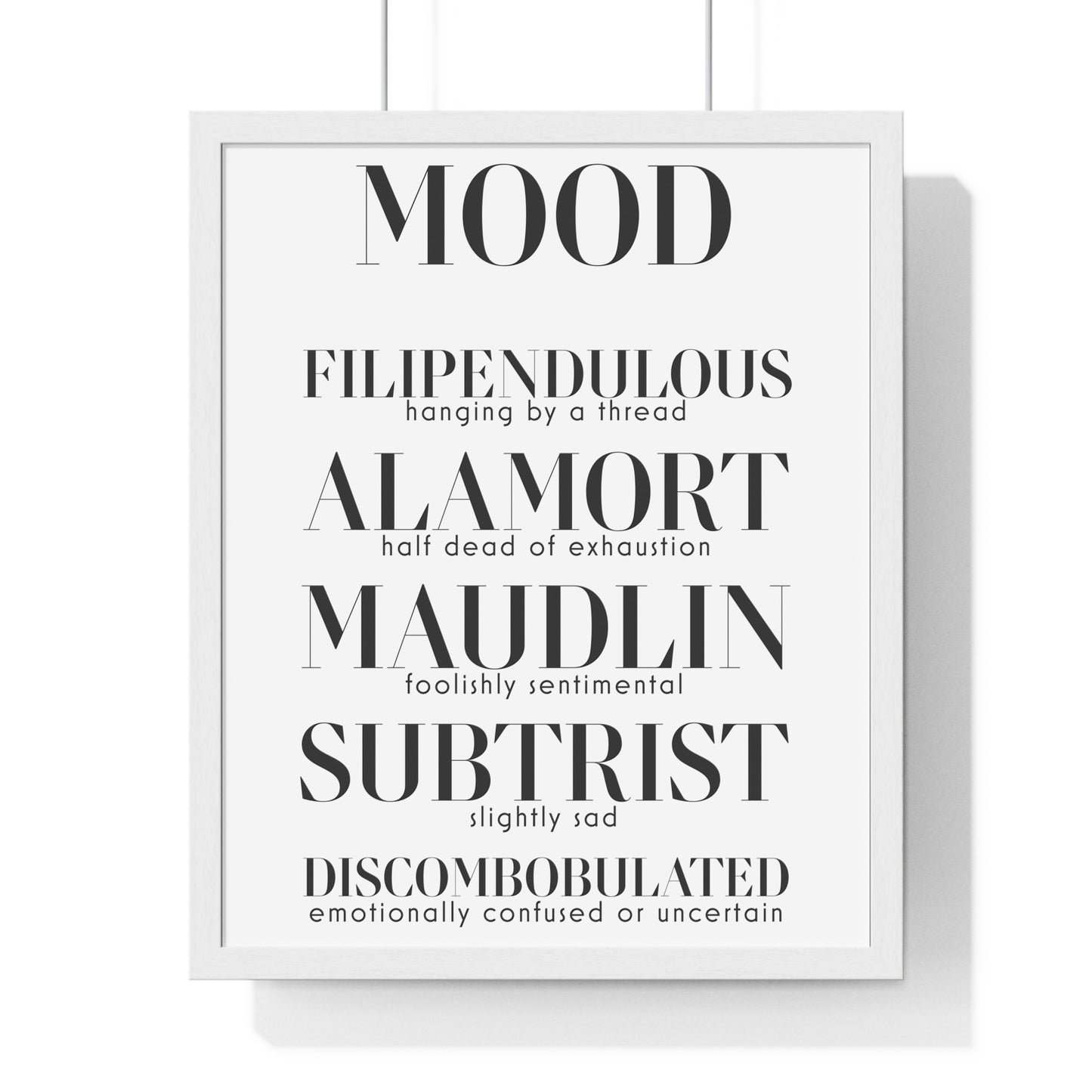 MOOD Vertical Framed Poster