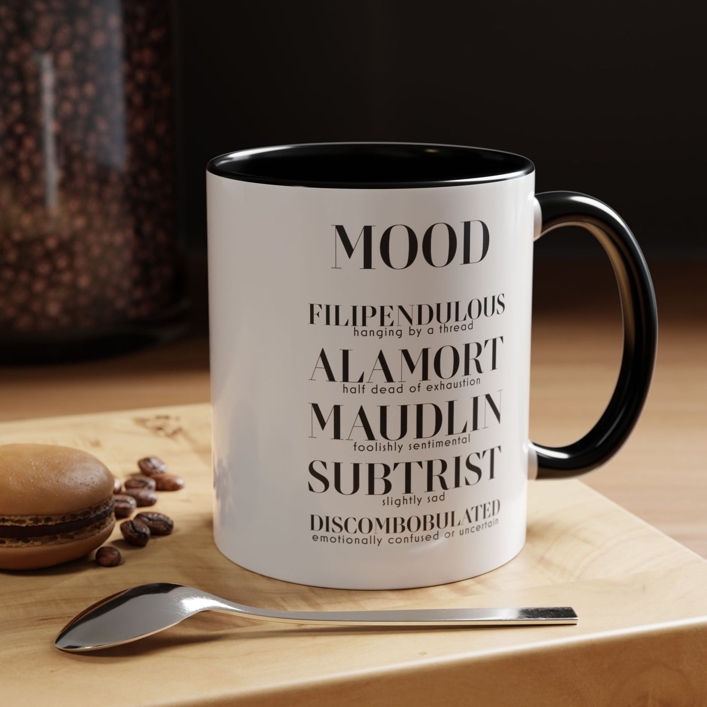 MOOD Coffee Mug, 11oz or 15oz Left Hand