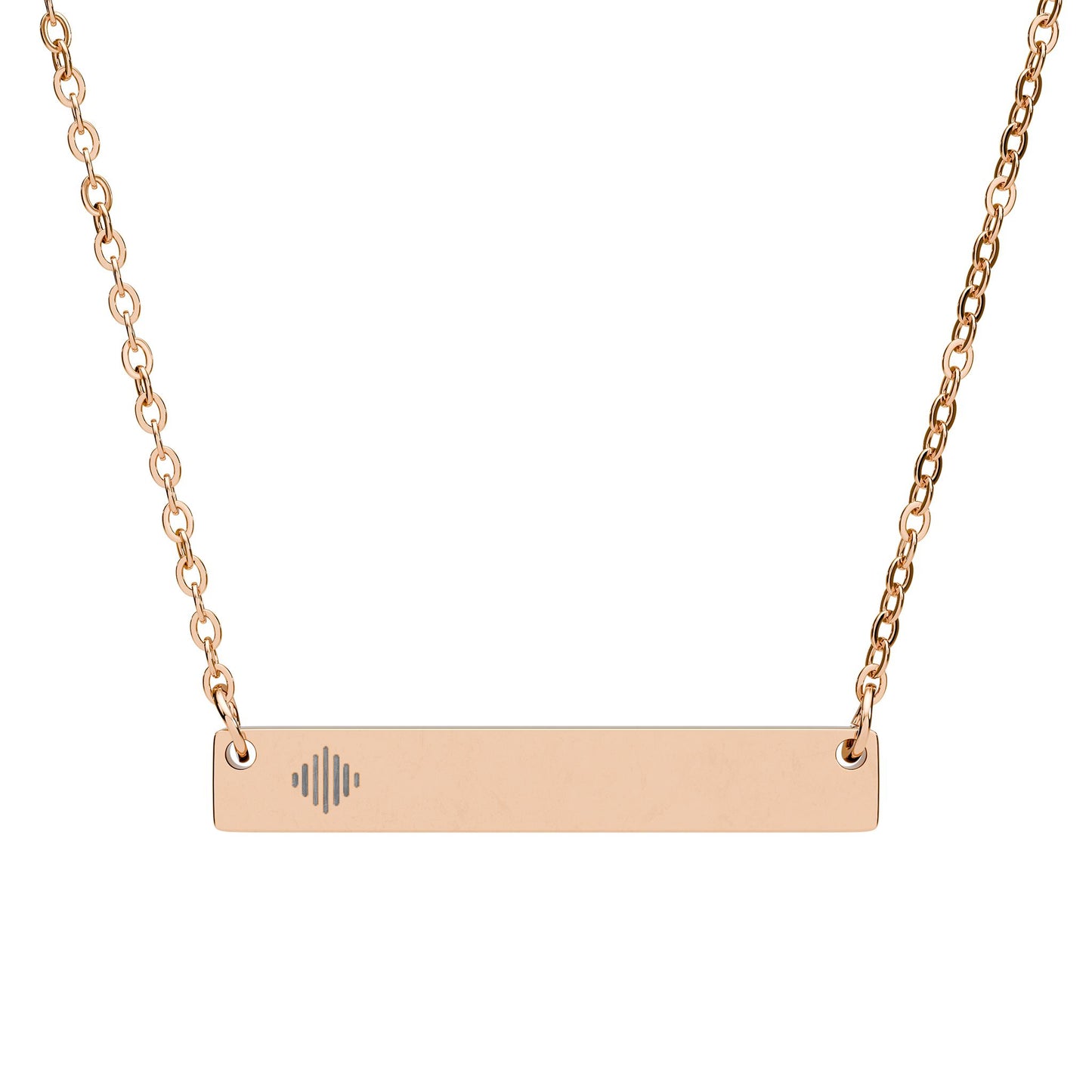 Engravable Horizontal Bar Necklace — Personalized ID Pendant