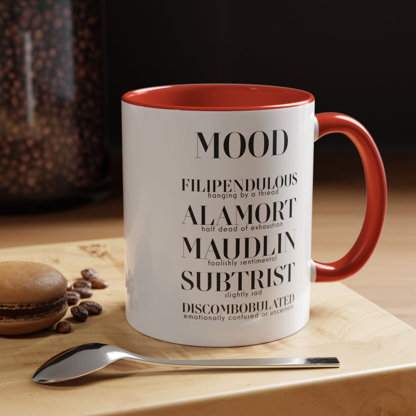 MOOD Coffee Mug, 11oz or 15oz Left Hand