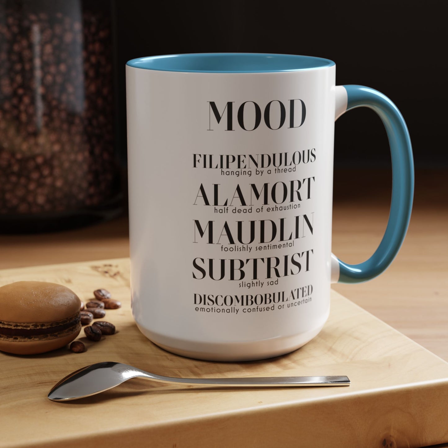 MOOD Coffee Mug, 11oz or 15oz Left Hand