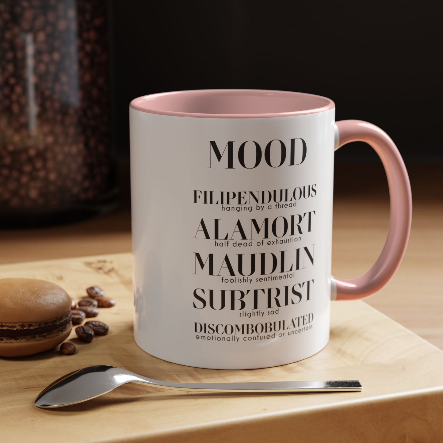 MOOD Coffee Mug, 11oz or 15oz Left Hand