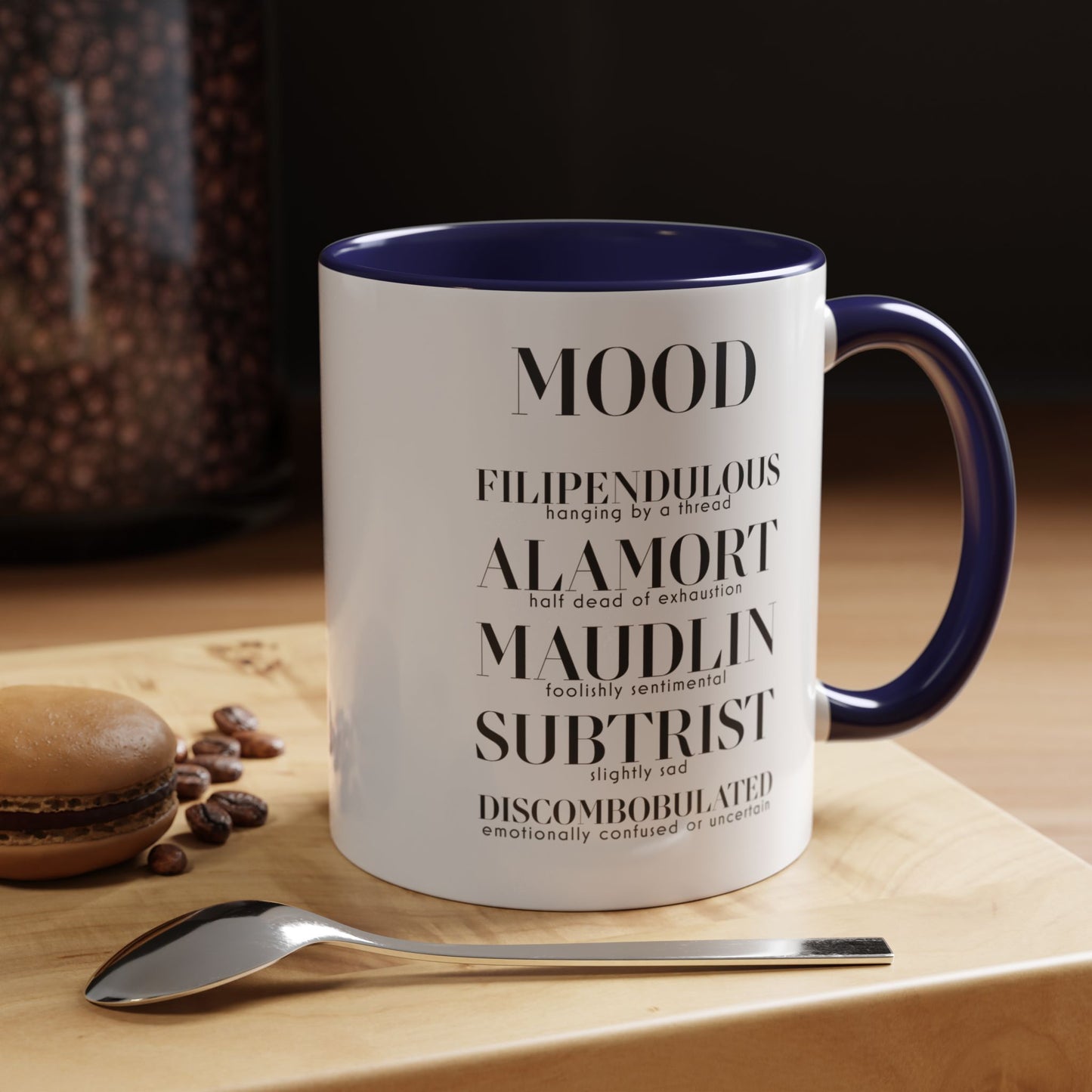 MOOD Coffee Mug, 11oz or 15oz Left Hand