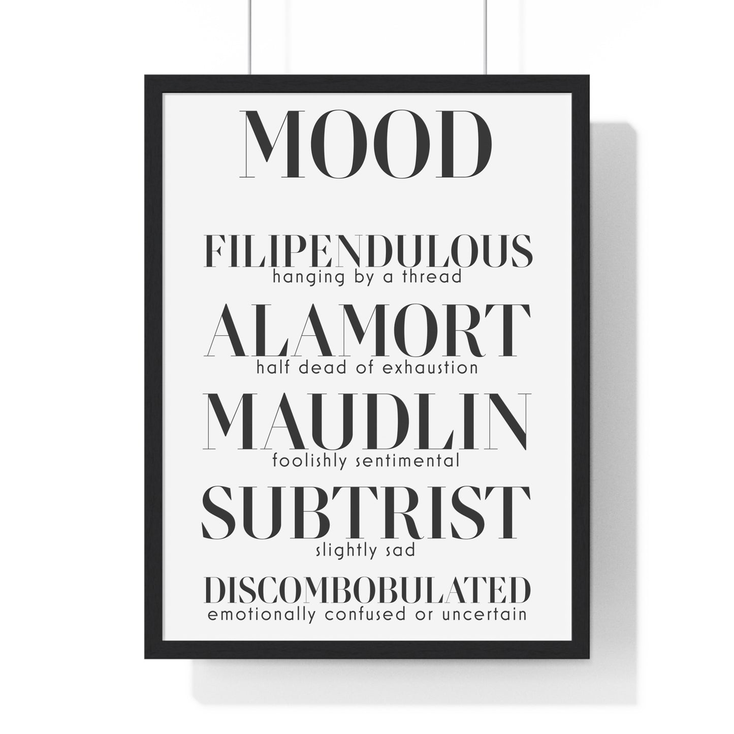 MOOD Vertical Framed Poster