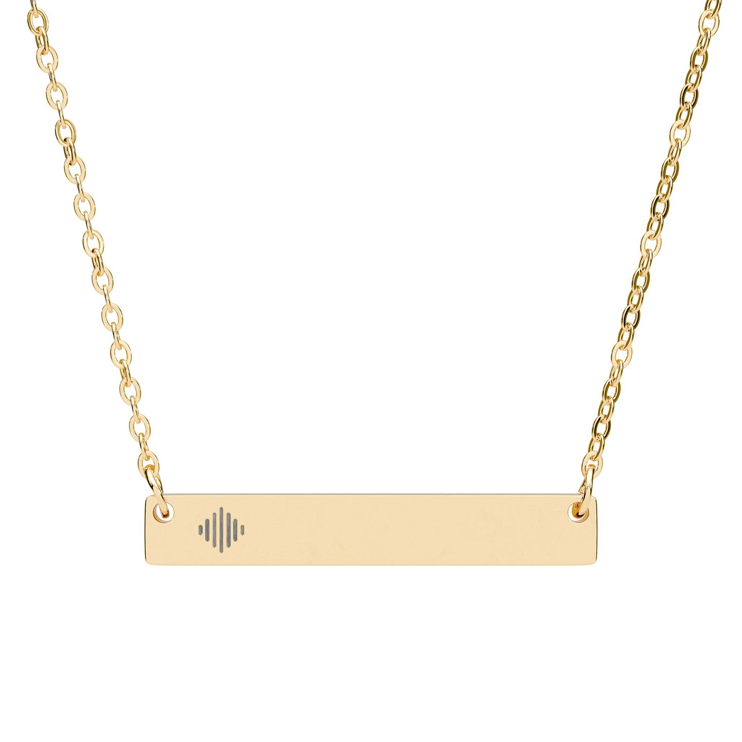Engravable Horizontal Bar Necklace — Personalized ID Pendant
